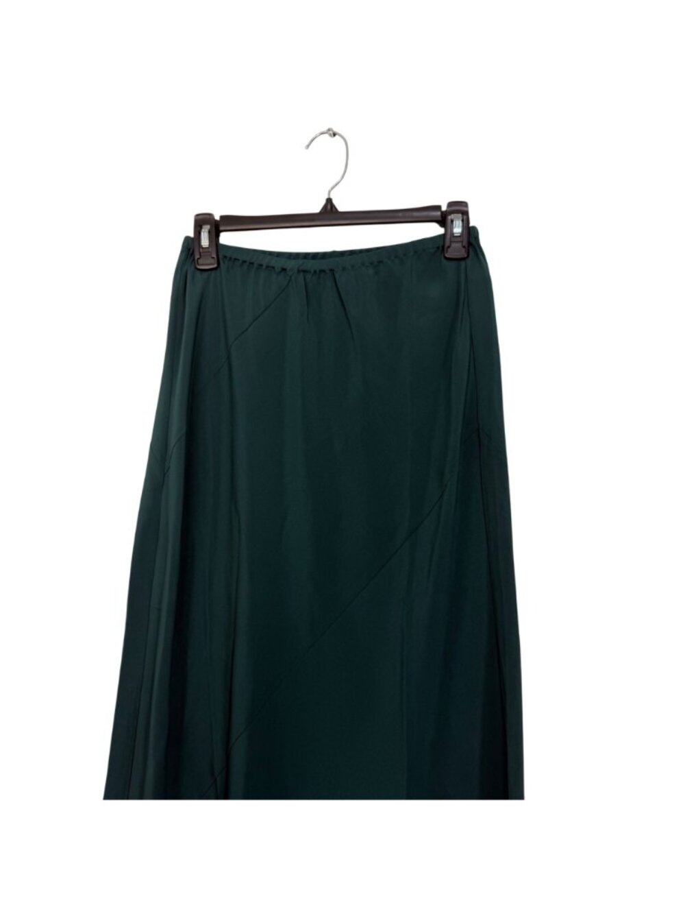 Eileen Fisher Pine Green Bias Maxi Skirt Womens Size S NWT 100% Silk Sustainable - Picture 3 of 10